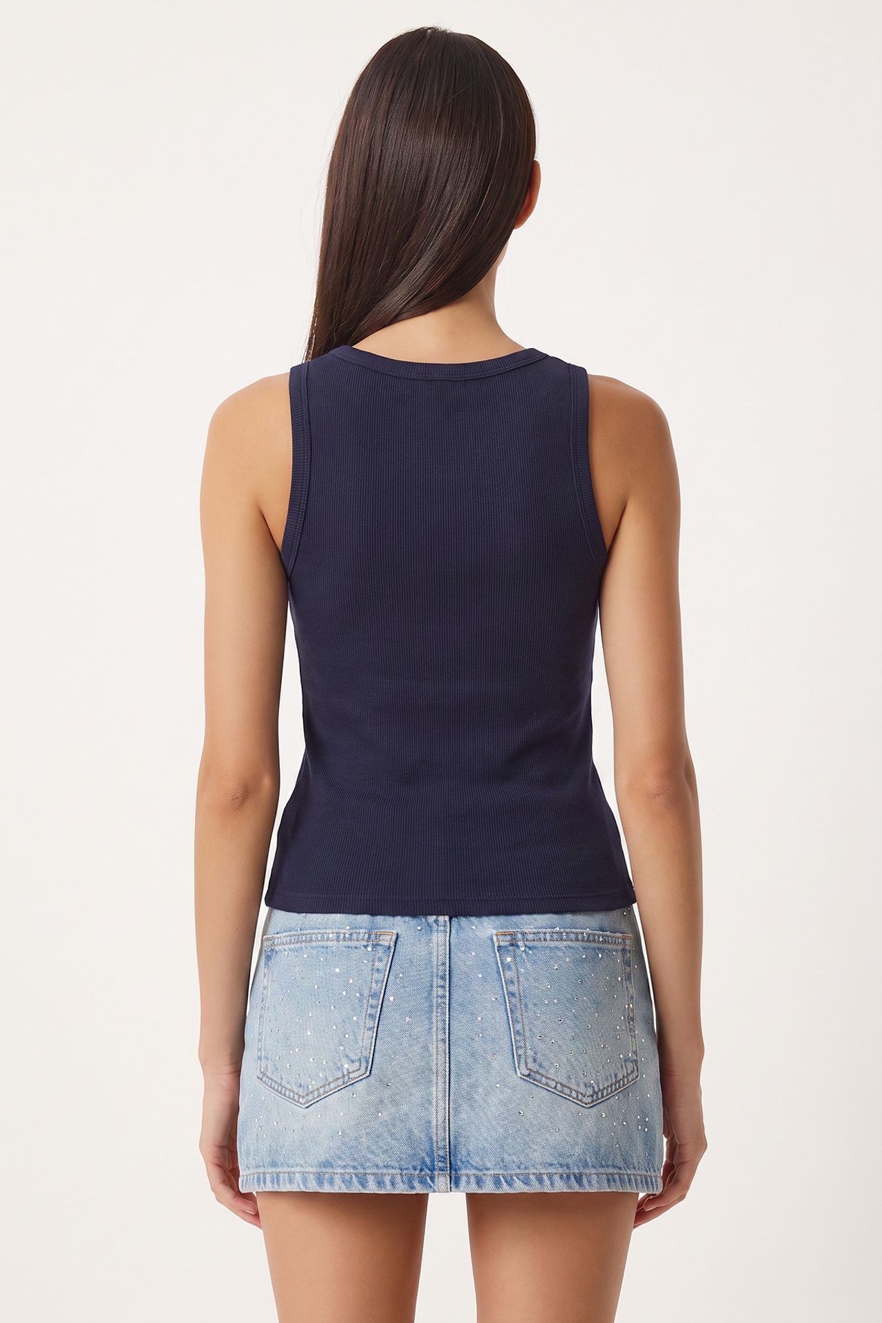 ISTANBUL Fitted Cotton U Collar Tank Top 3