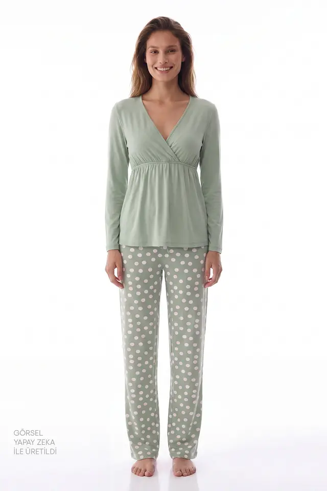 PENTI Mama Polka Dot Long Sleeve Pajama Set