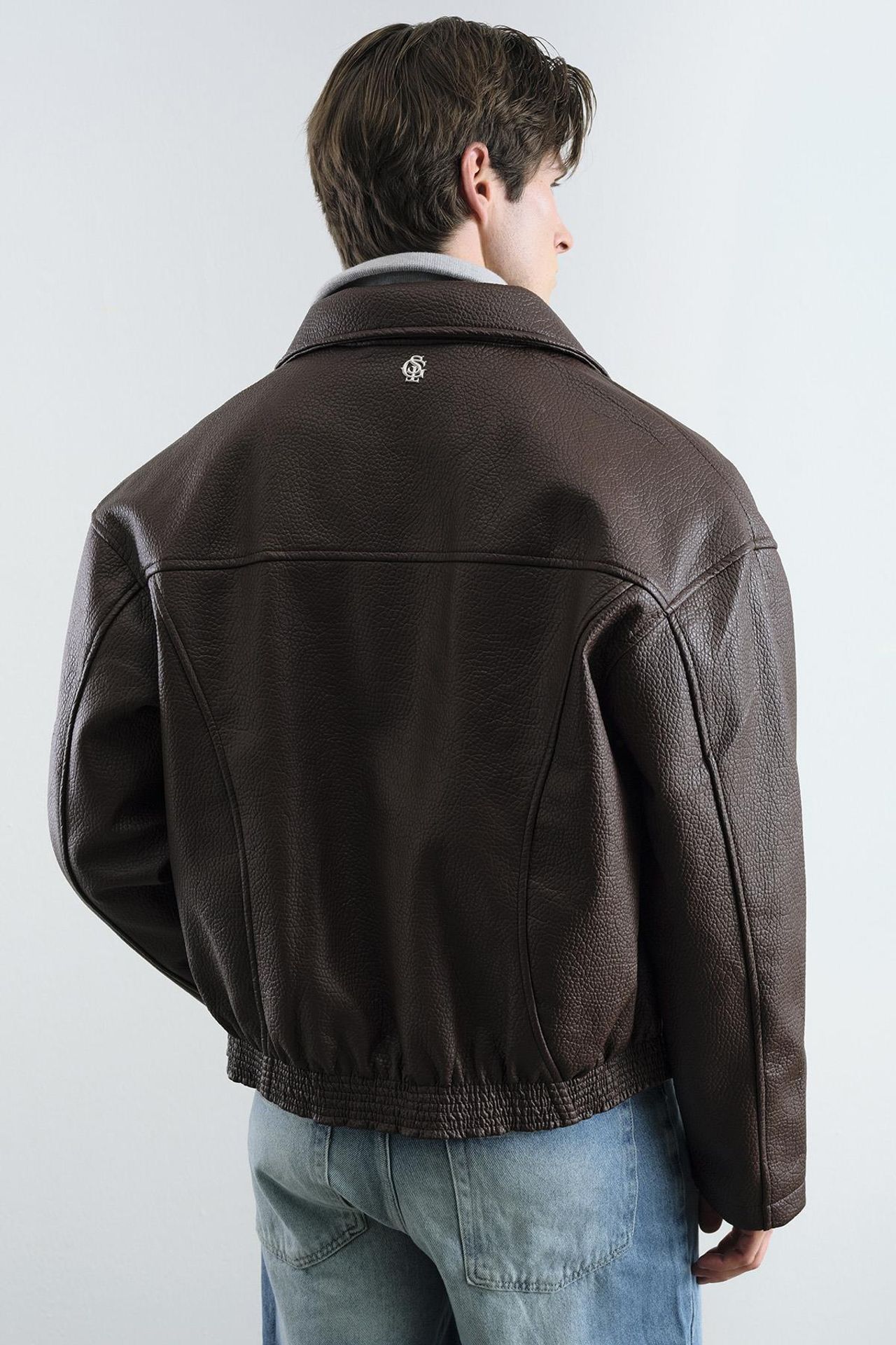 GIESTO Short Faux Leather Zip Jacket 4