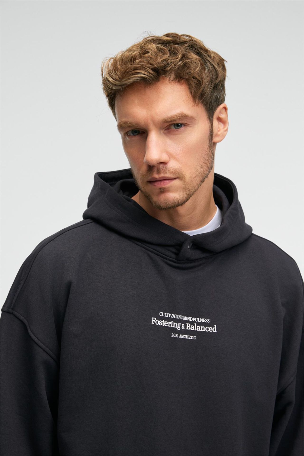 GRIMELANGE Baskılı Kapüşonlu Cepli Sweatshirt 4