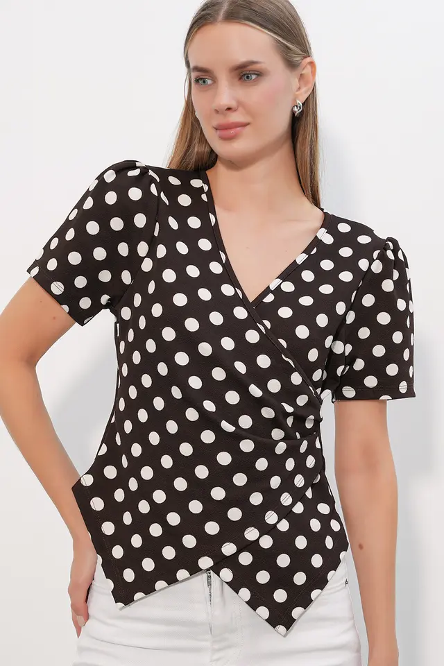 BDART Women's Polka Dot Wrap Blouse