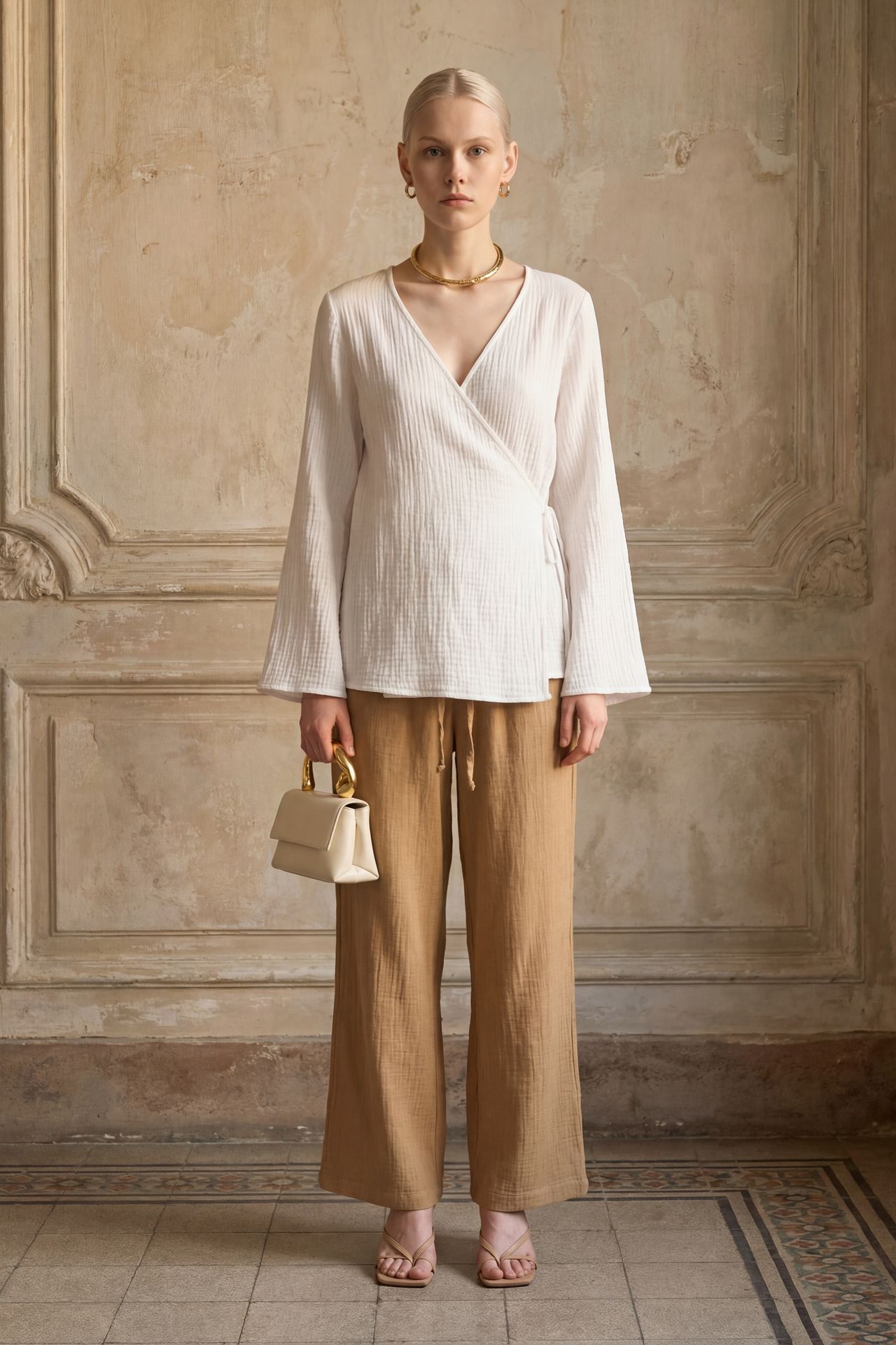 MY FASHION Elastic Waist Straight Leg Pants 3