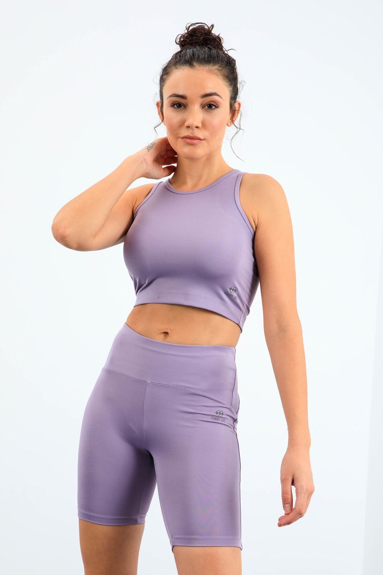 TOMMY Sleeveless Crew Neck Active Set With Cycling Shorts 4