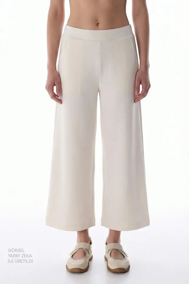 PENTI High Waist Crop Modal Trousers