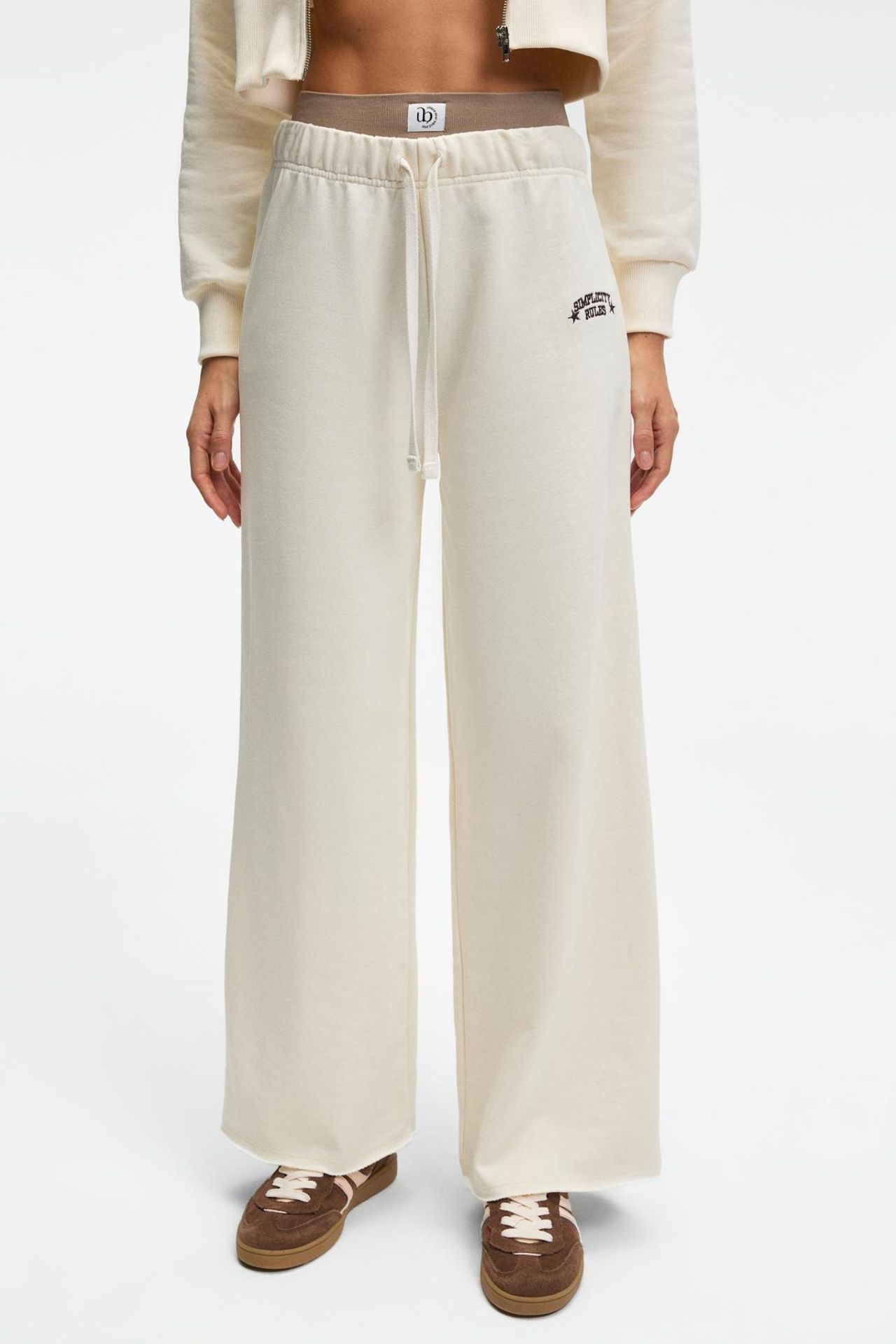 GRIMELANGE Wide Leg Drawstring Joggers 2