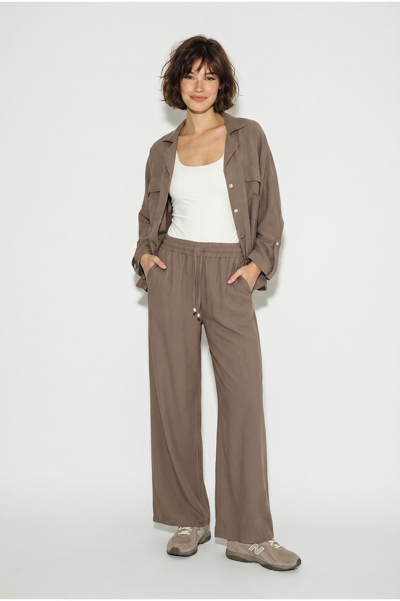 LUCCI Two-Piece Crepe Blouse And Wide-Leg Trousers 1