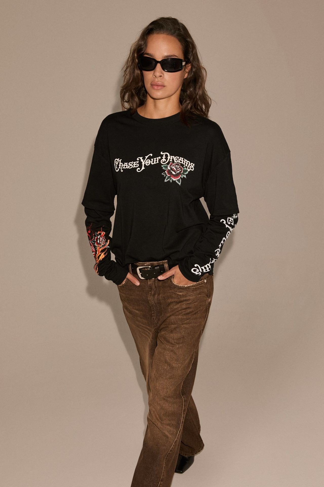 GRIMELANGE Printed Long Sleeve Crew Neck T-Shirt 5