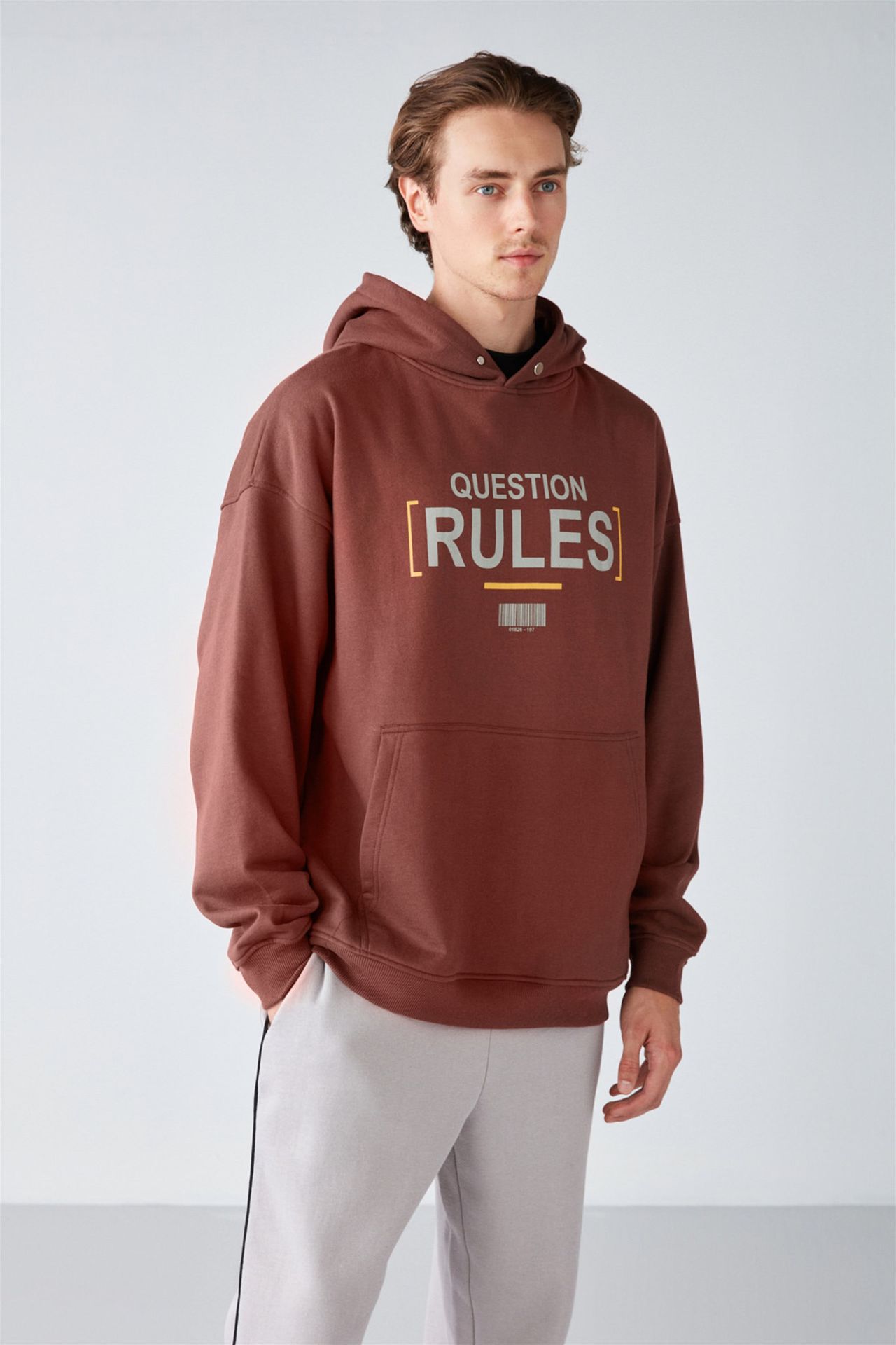 GRIMELANGE Kapüşonlu Baskılı Sweatshirt 1
