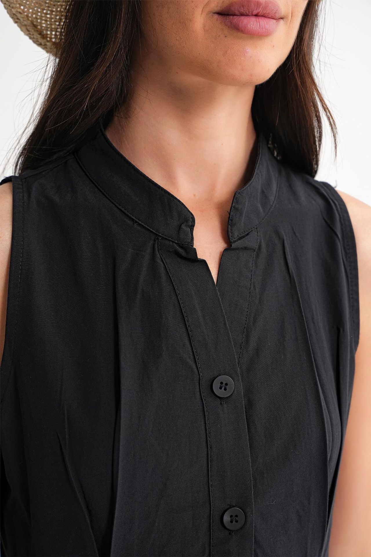 Mixray Buttoned Tippet Collar Maxi Dress 6