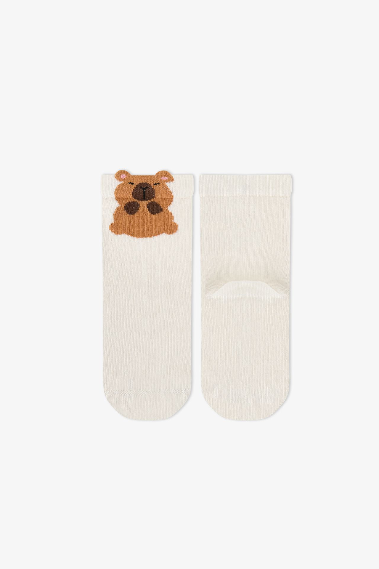 PENTI Girls' Capy Neutrals Cotton 2-Pack Crew Socks 3