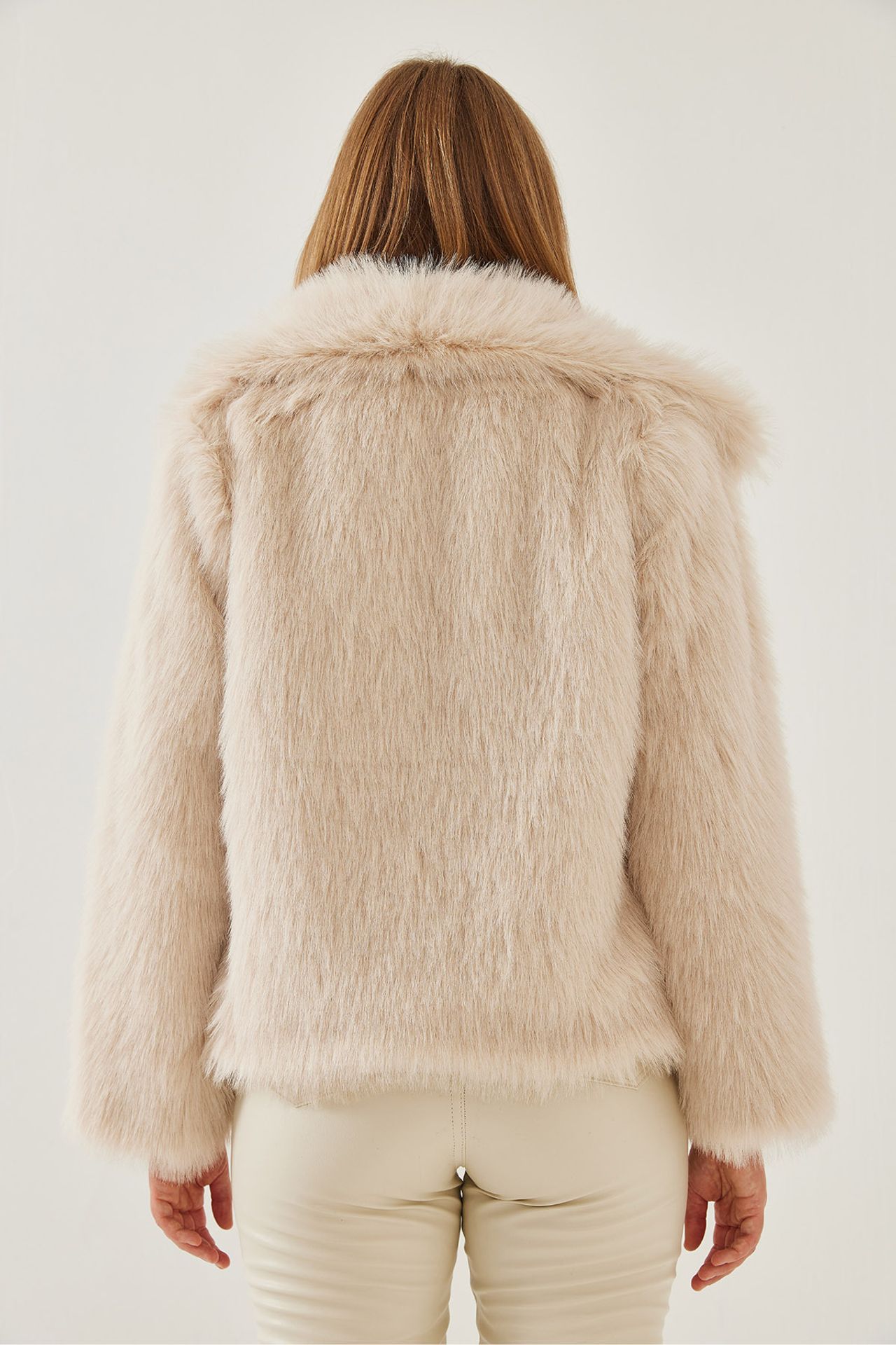 LUCCI Women's Textured Puffer Coat with Faux Fur 5
