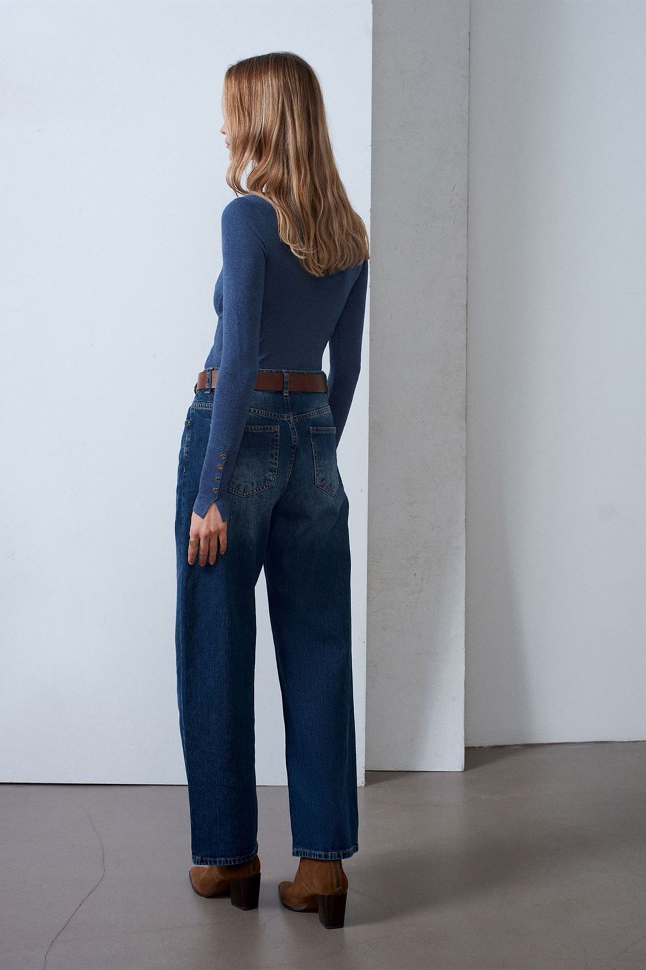 DILVIN High-Waist Wide-Leg Cotton Denim Jeans