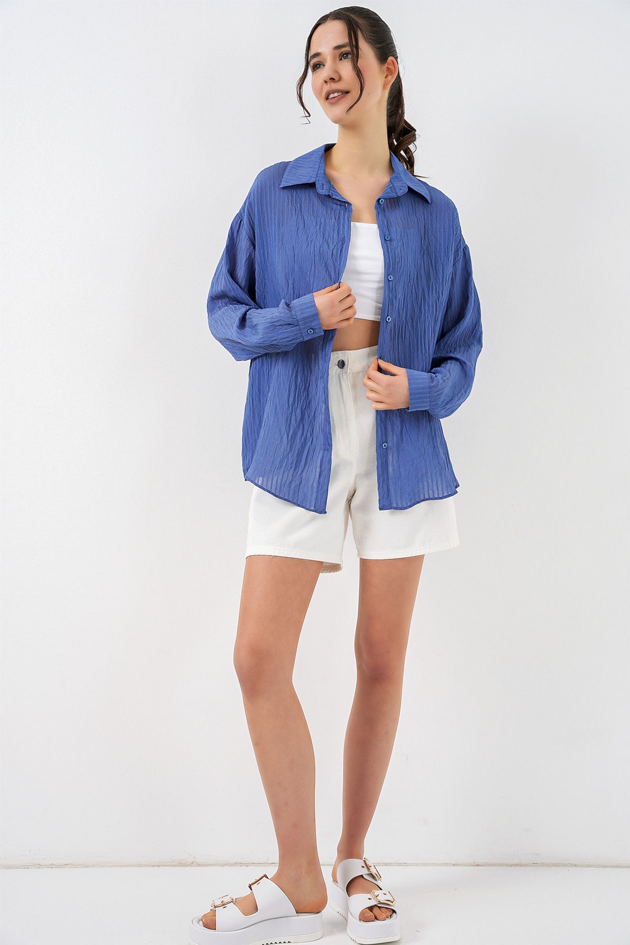 BDART Textured Long Sleeve Button-Up Shirt 2