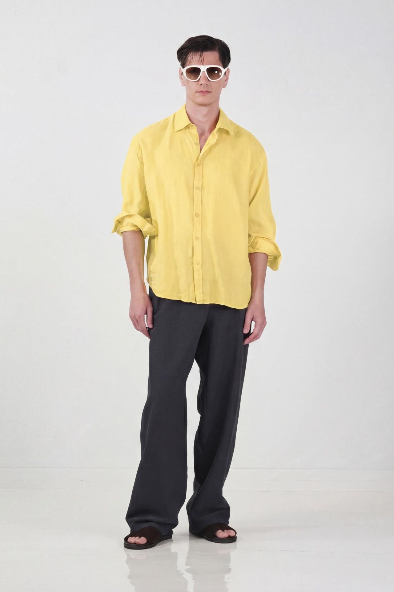 GIESTO Men's Oversized Linen Shirt 1