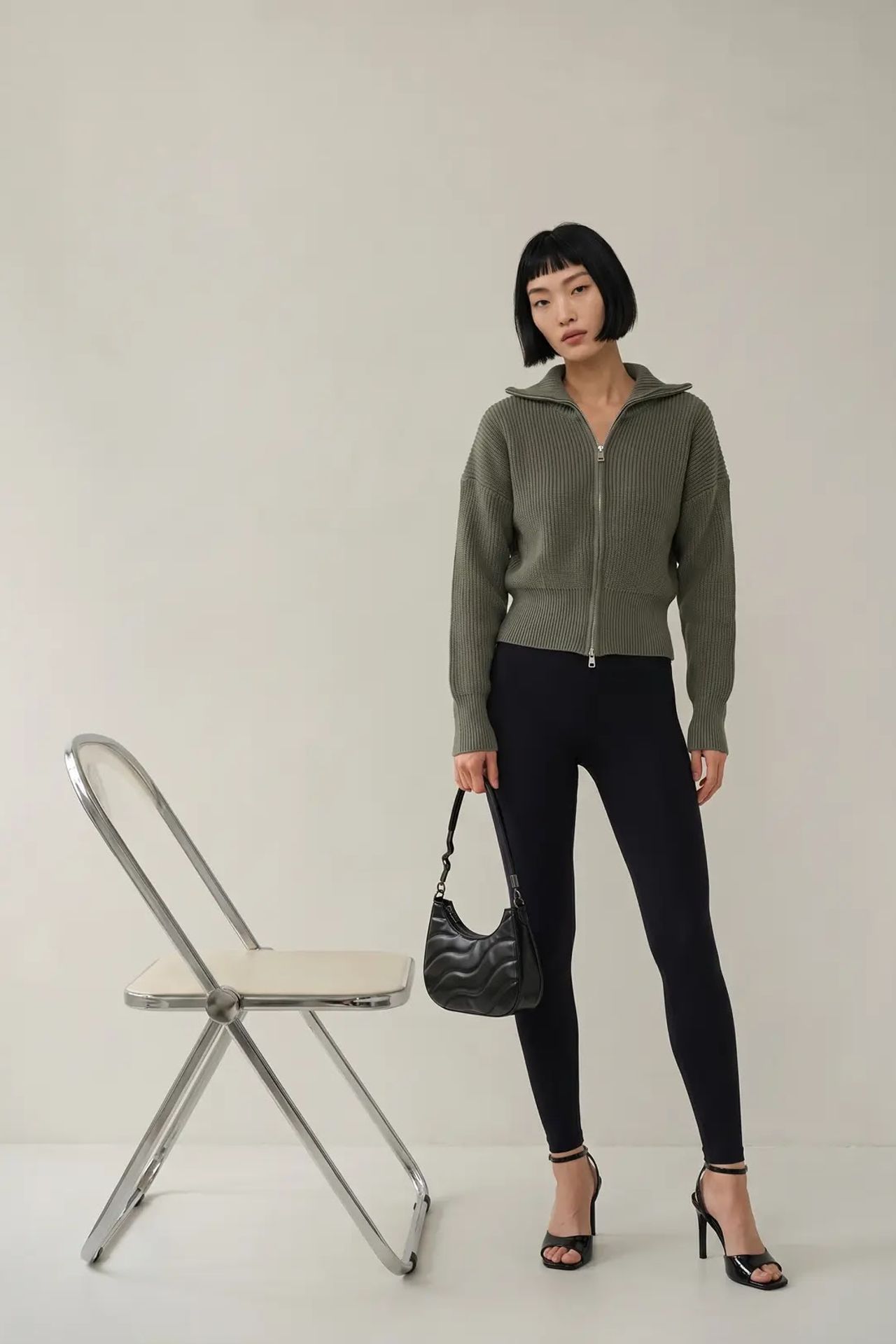 MY FASHION Açık Ön Basit Örgü Hırka 1