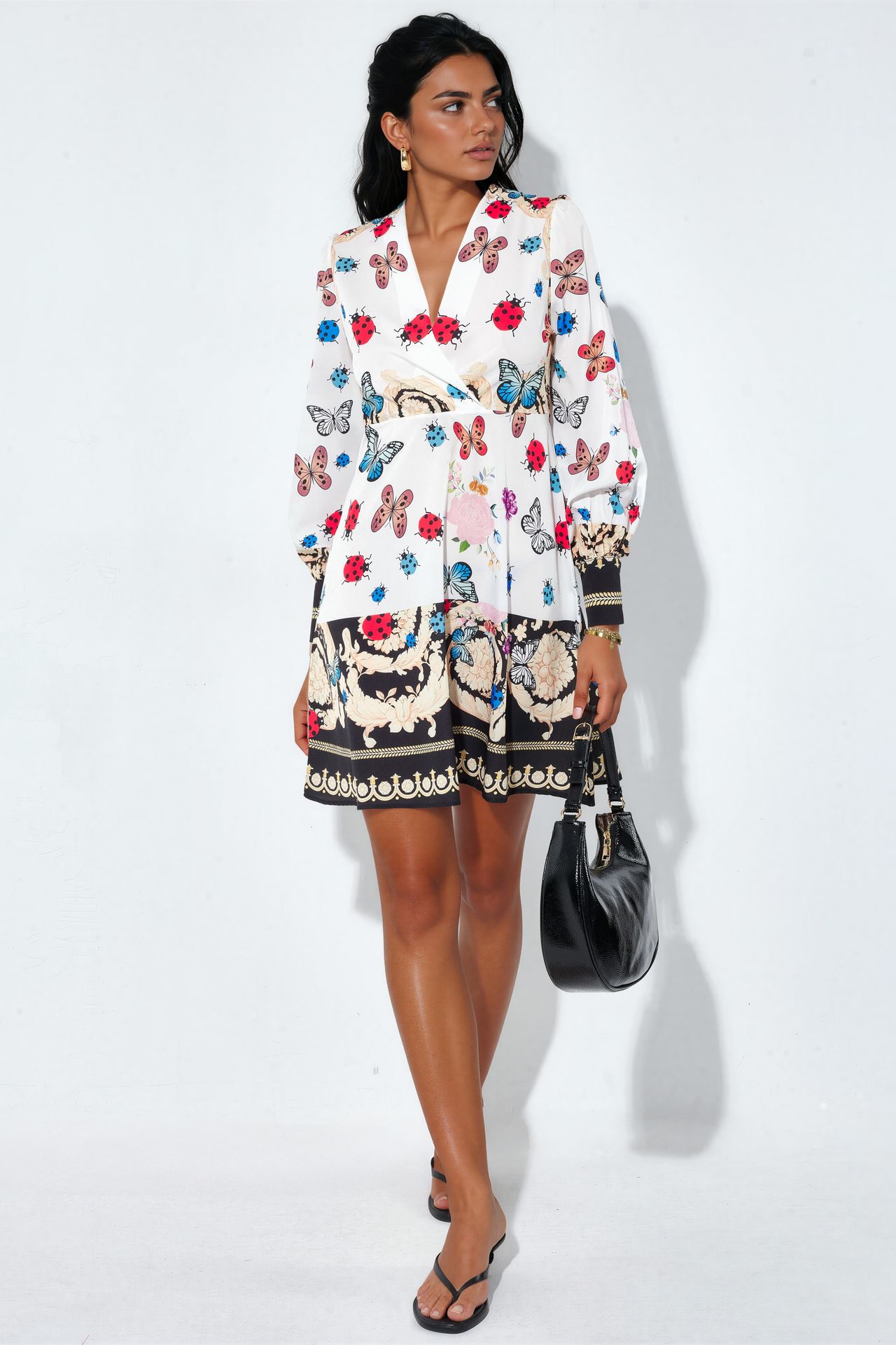 MSN Printed Wrap Mini Dress 2
