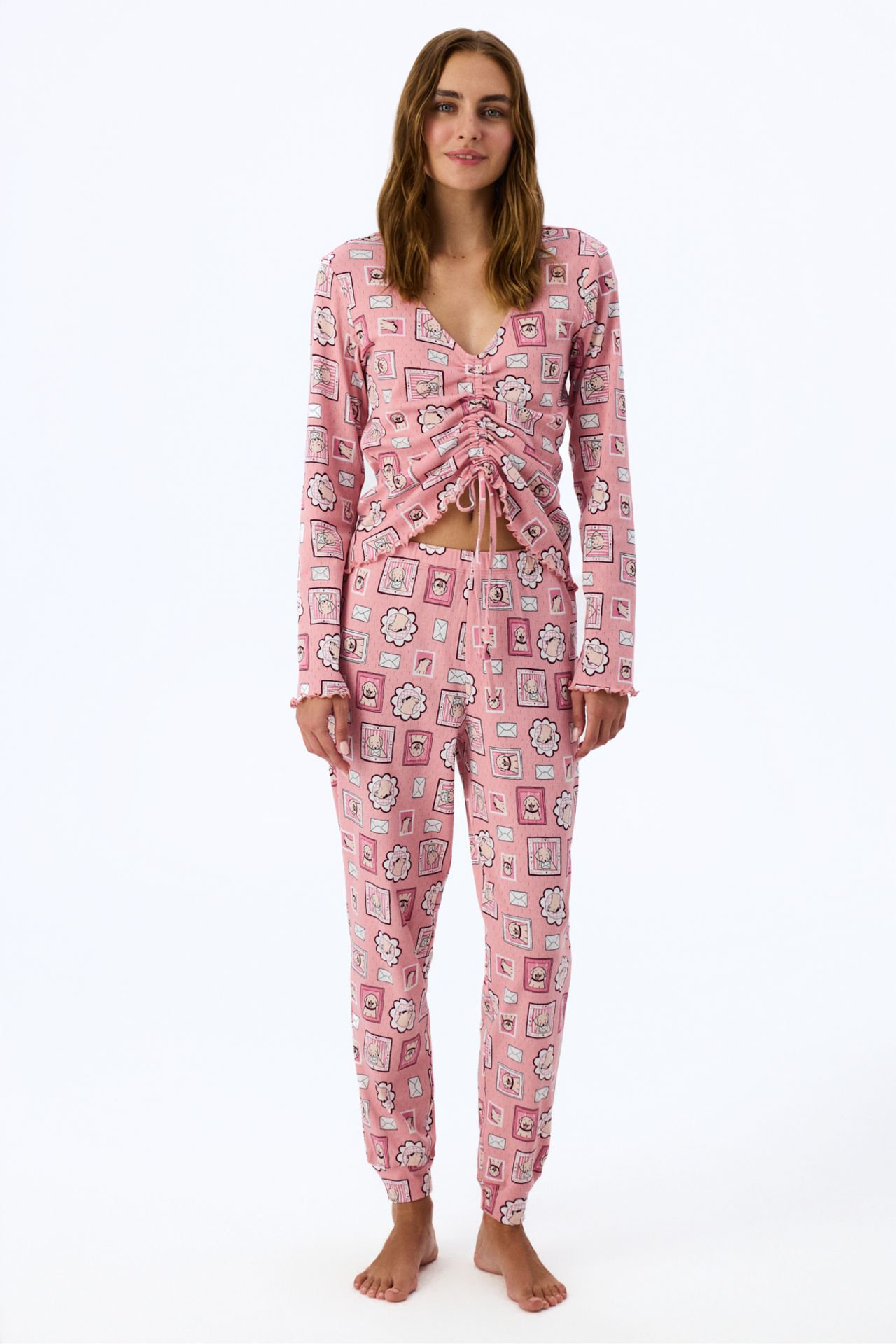 PENTI Postcard Pointel Long Sleeve T-shirt Pyjama Top 3