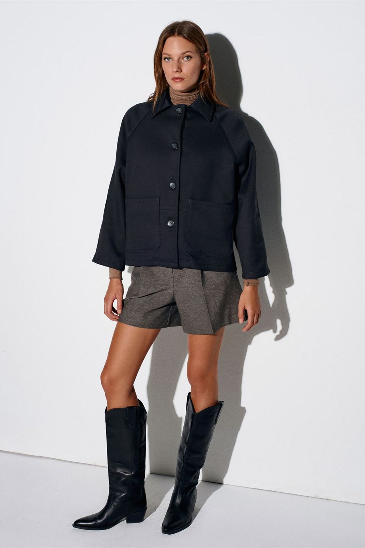 DILVIN Oversized Plush Woven Button Jacket