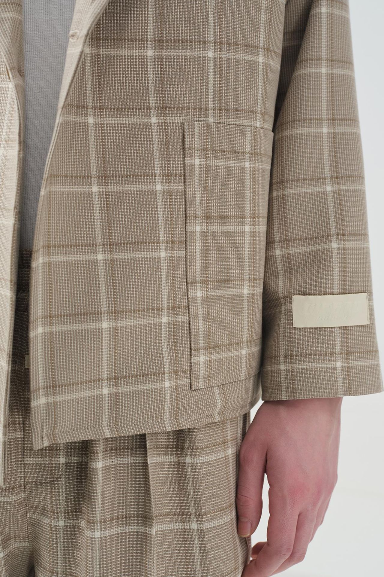 GIESTO Polyviscose Checked Jacket with Pockets 4