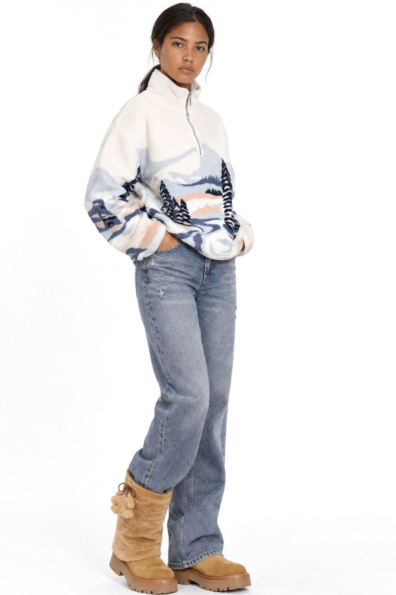 MAGARDE Women's Oversized Printed Outdoor Fleece 2