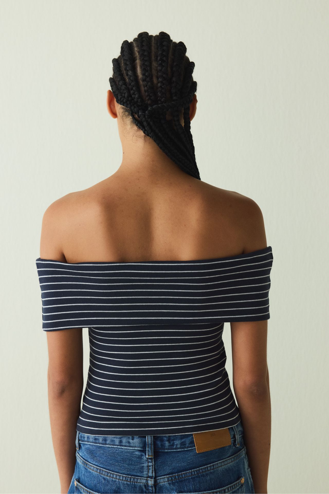 PENTI CUPsecret Padded Striped Foldable Madonna Neck Sleeveless Slim Fit Top 6