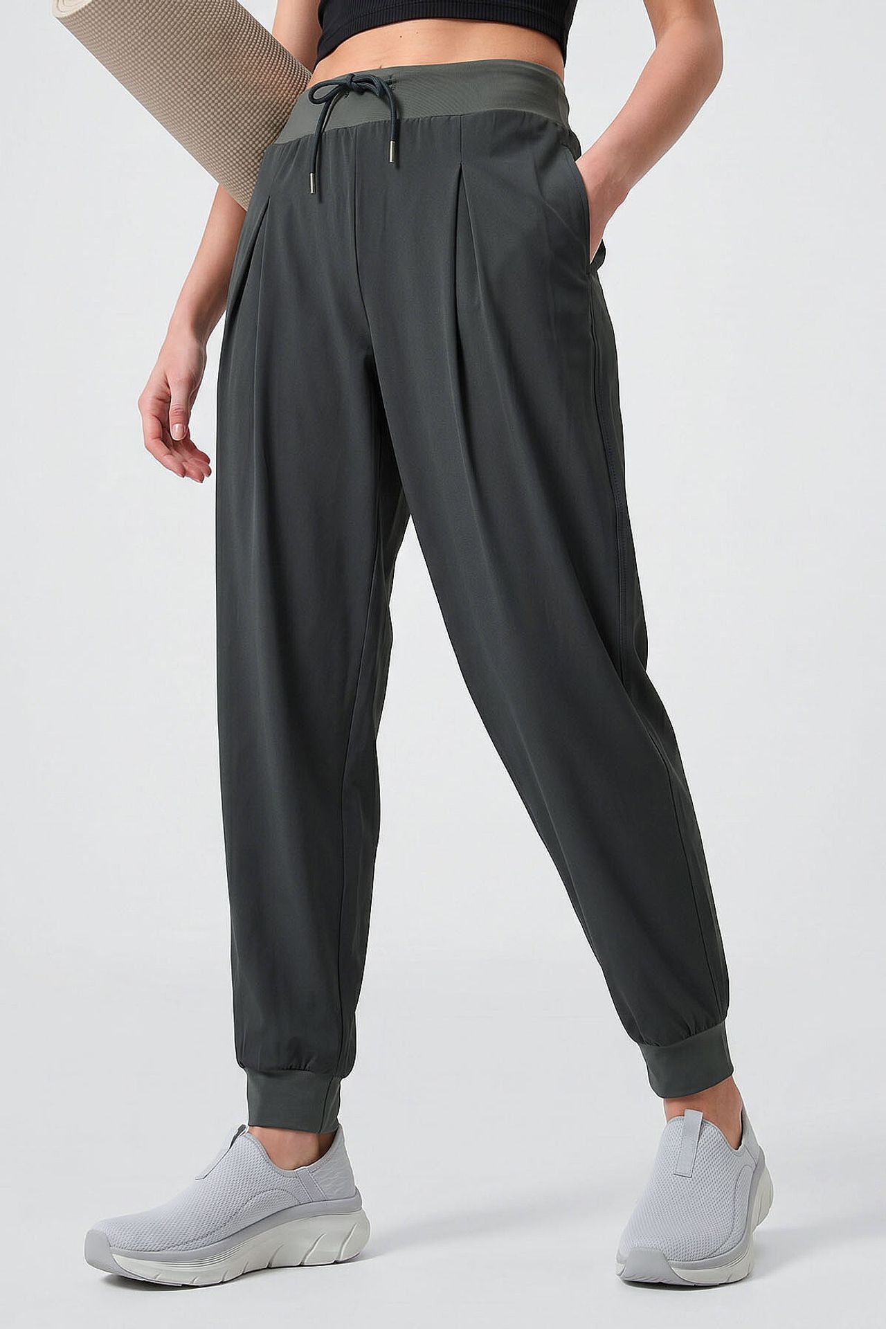 TOMMY Mid Waist Thin Jersey Jogger Pants with Pocket 5