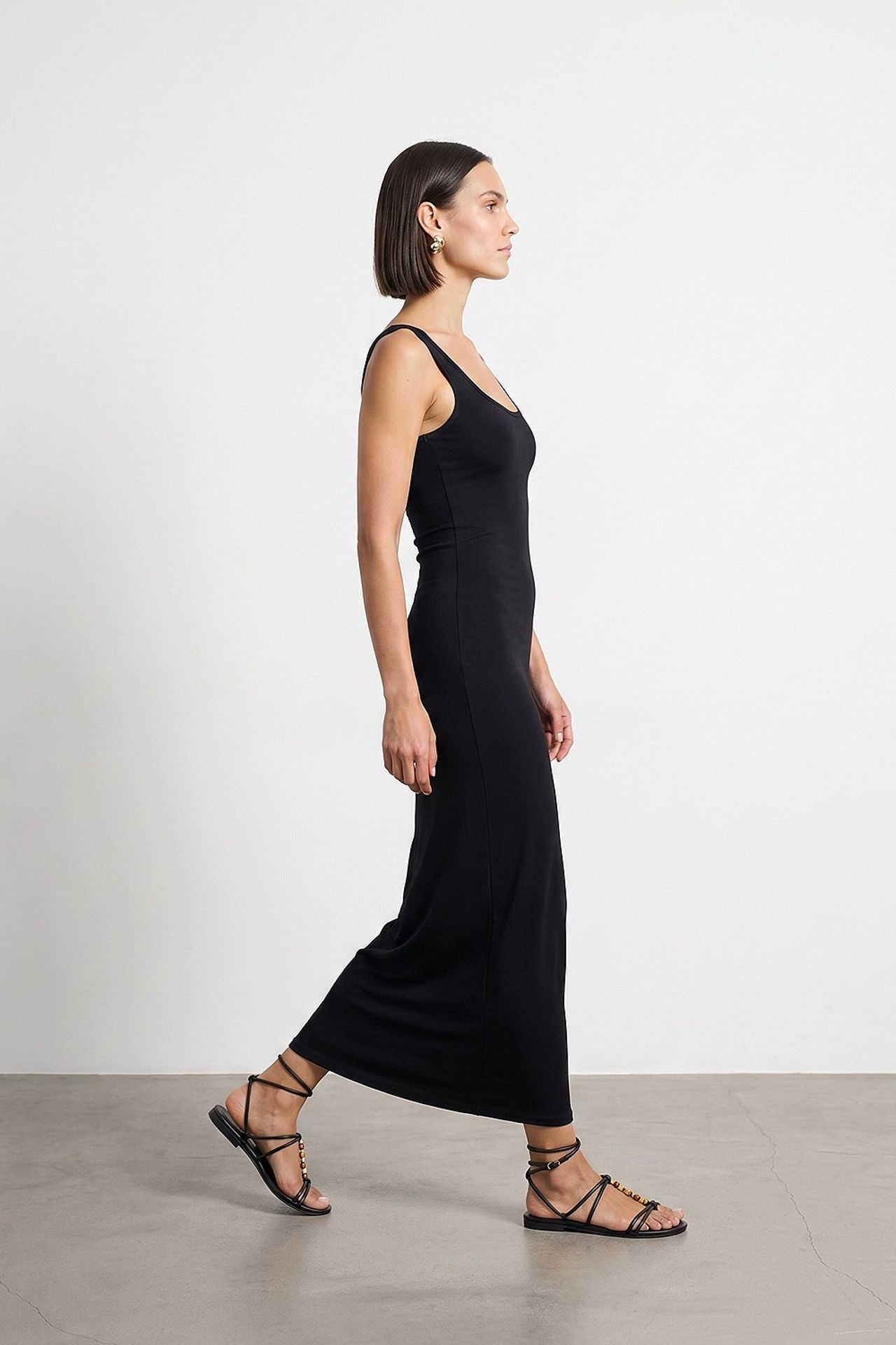 DILVIN Sleeveless Bodycon Midi Dress