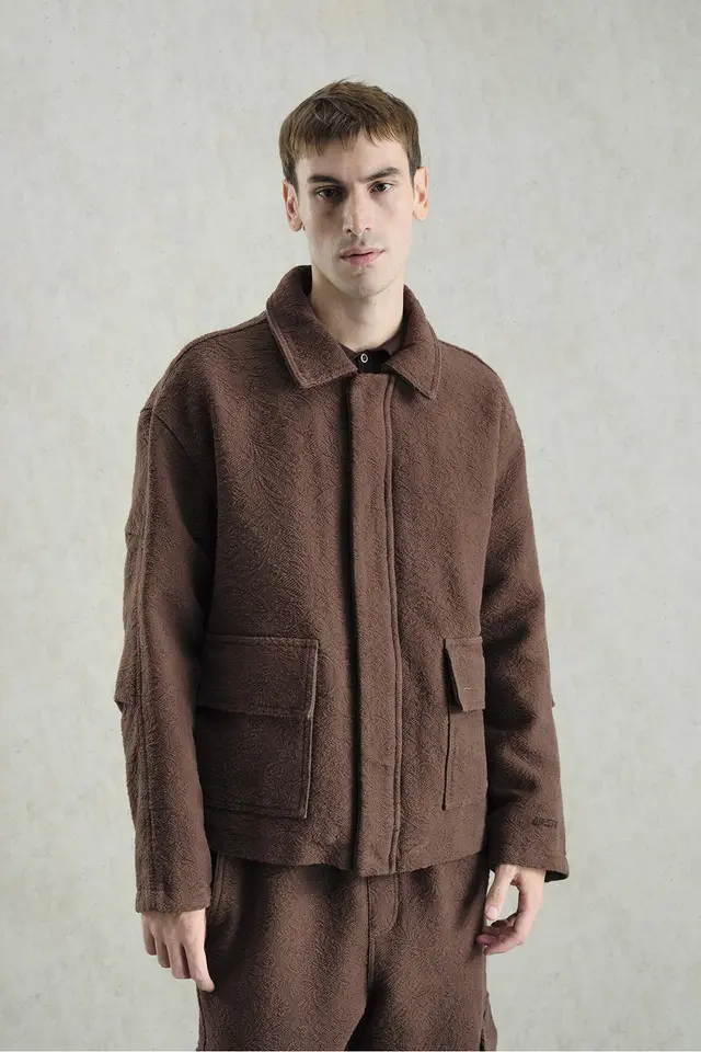 GIESTO Textured Jacquard Cotton Jacket