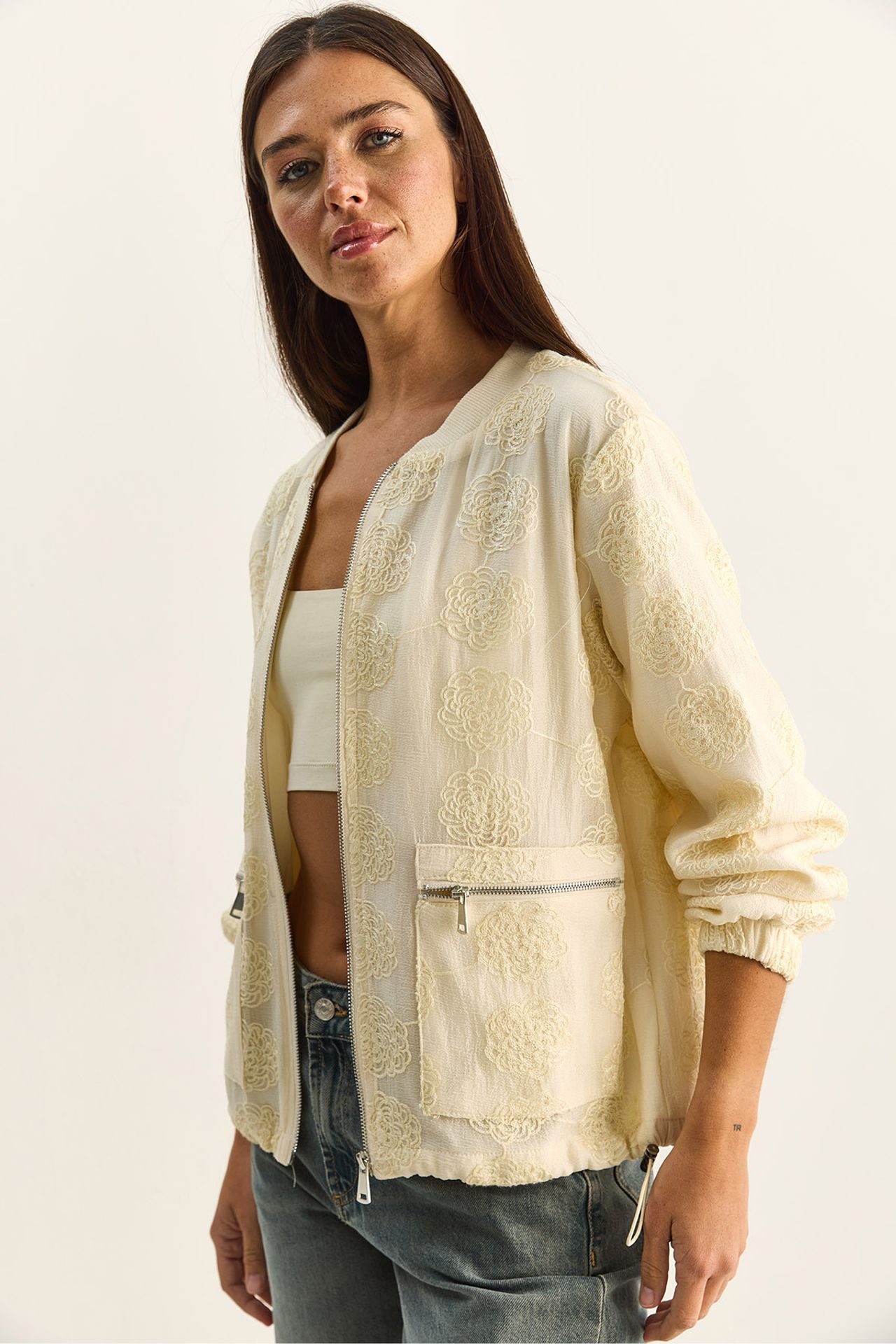LUCCI Floral Embroidered Bomber Jacket 6