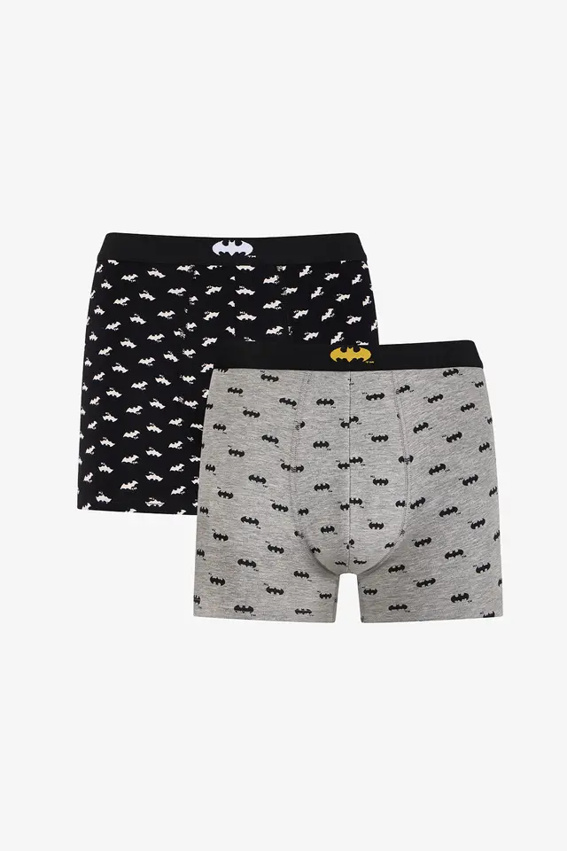 PENTI Men's Batman Striped Roman Patterned 2-Pack Boxers