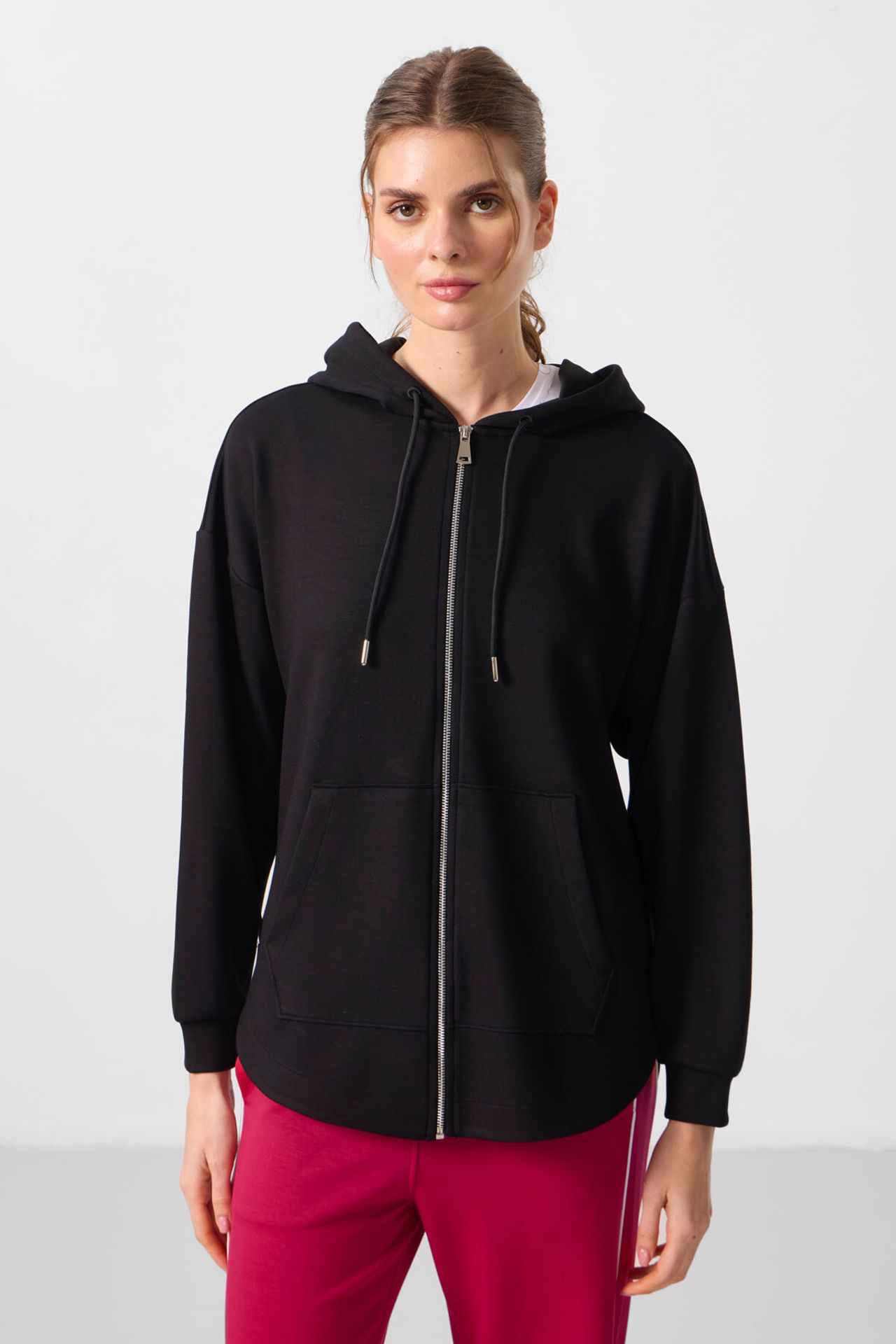 TOMMY Oversized Hooded Long Zip-front Tunic Hoodie 4