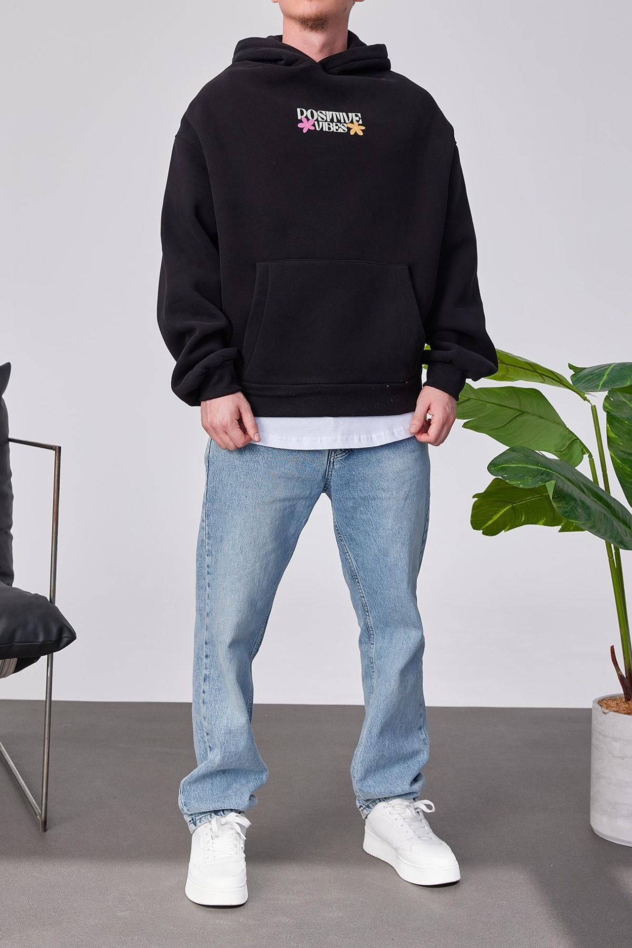 NOMARC Baskılı Kapüşonlu Bol Sweatshirt 4