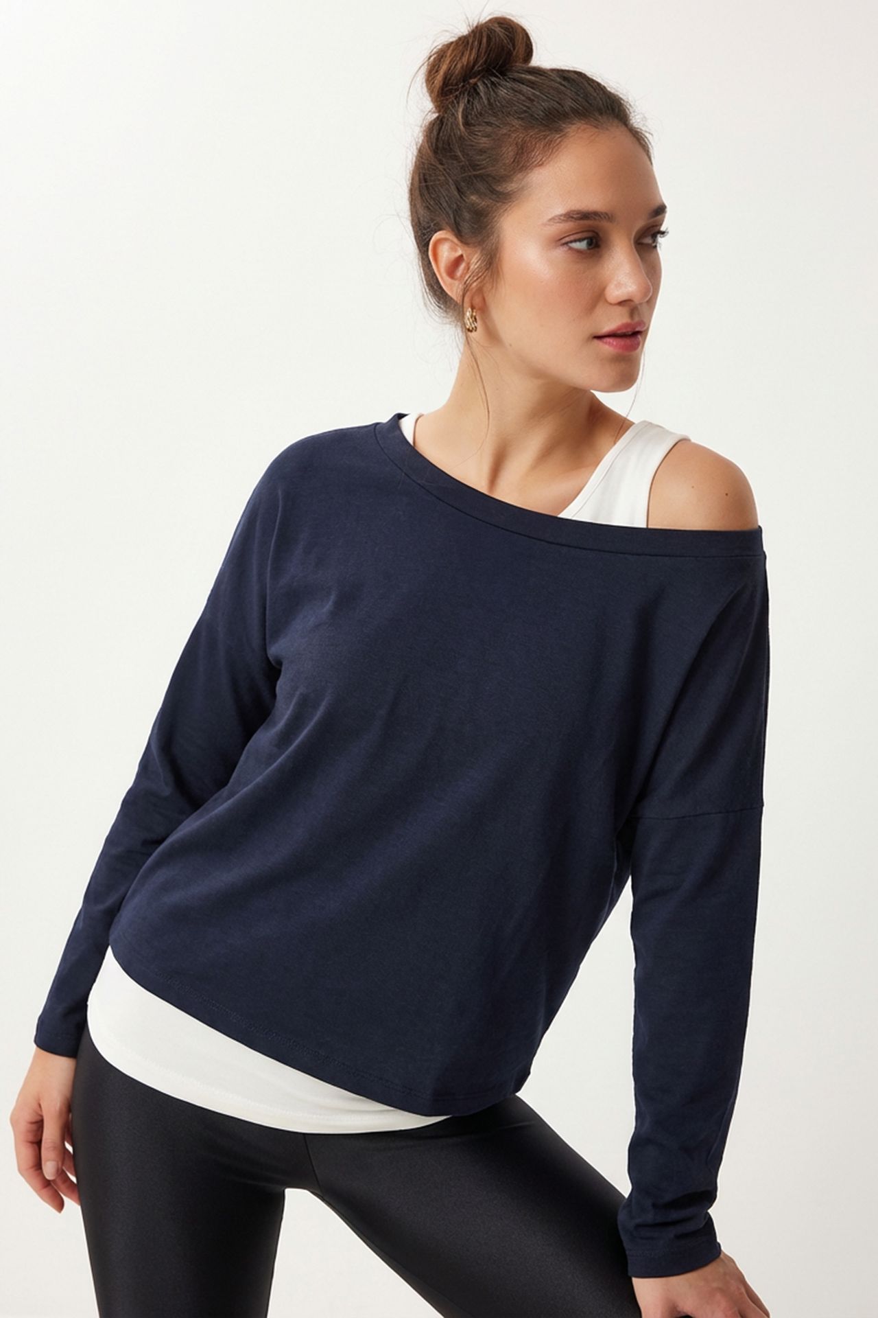 ISTANBUL Boat Neck Long Sleeve Blouse 1