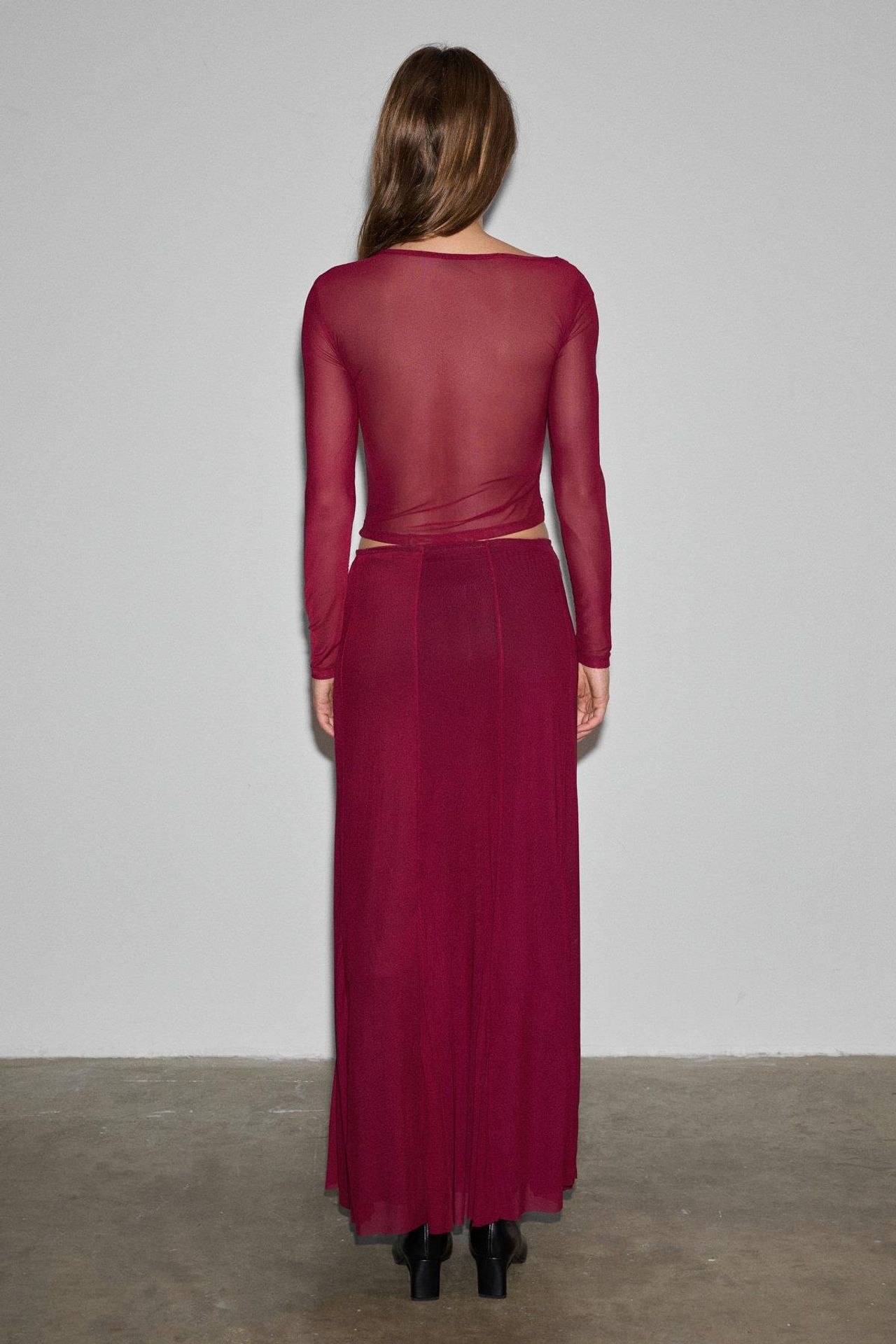 GRIMELANGE Asymmetrical Collar Draped Slim Blouse 5