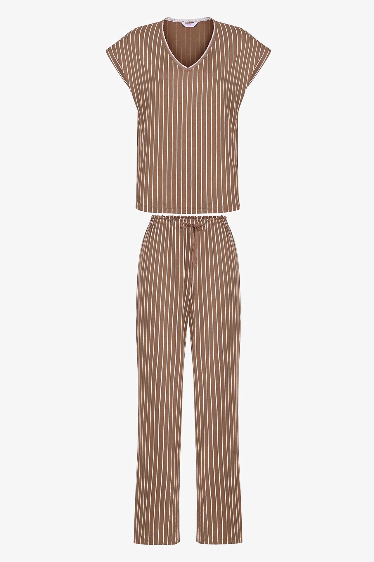PENTI Hera Striped Lace Short-Sleeve Trousers Pyjama Set 3