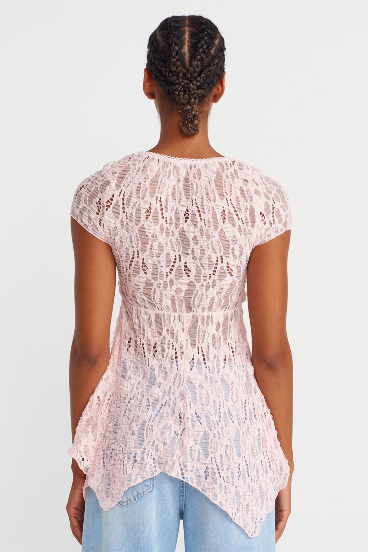 DILVIN Slim Fit Lace Square-neck Top 2
