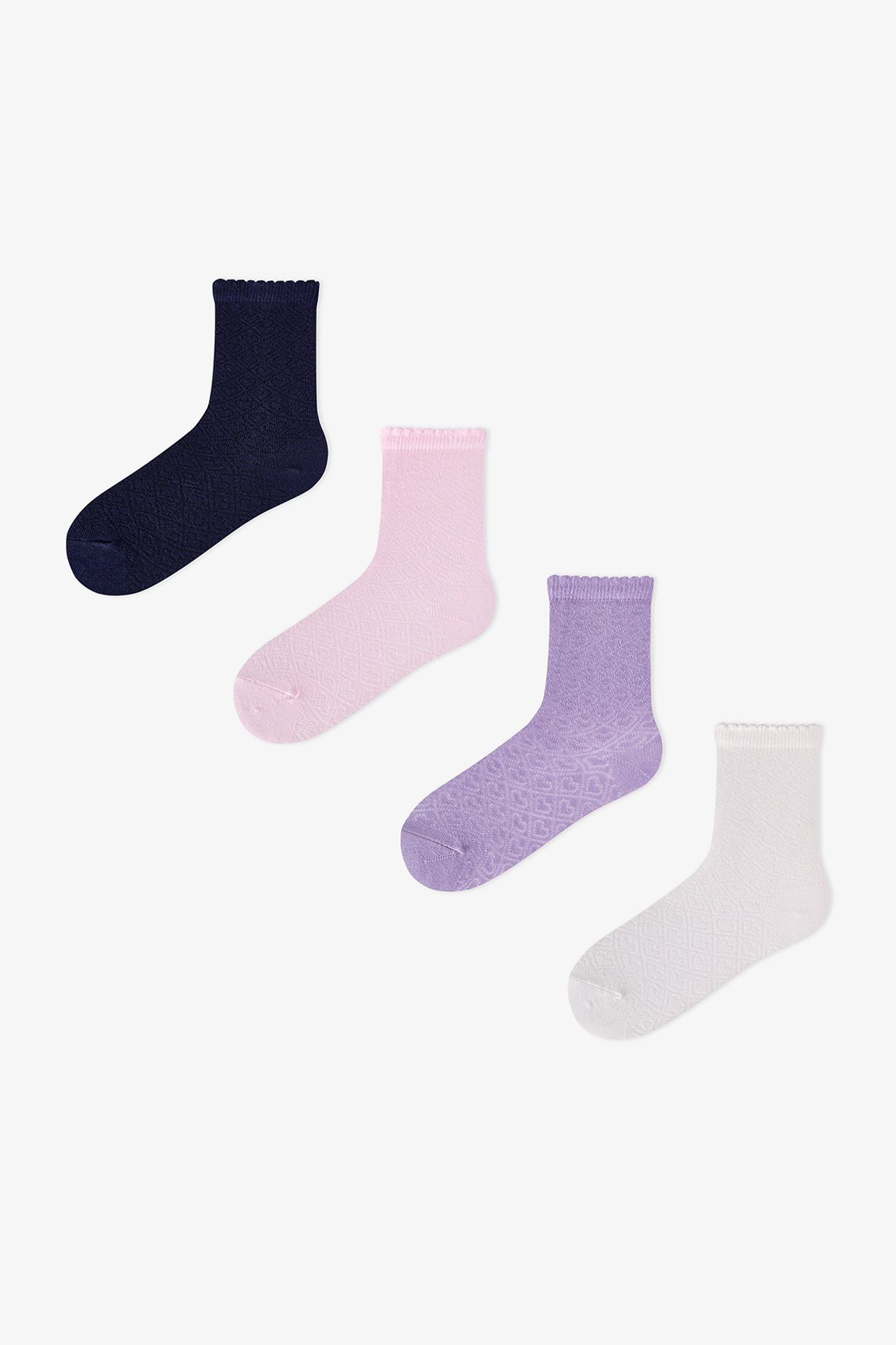 PENTI Girls' Essential Colors Cotton 2-Pack Crew Socks 1