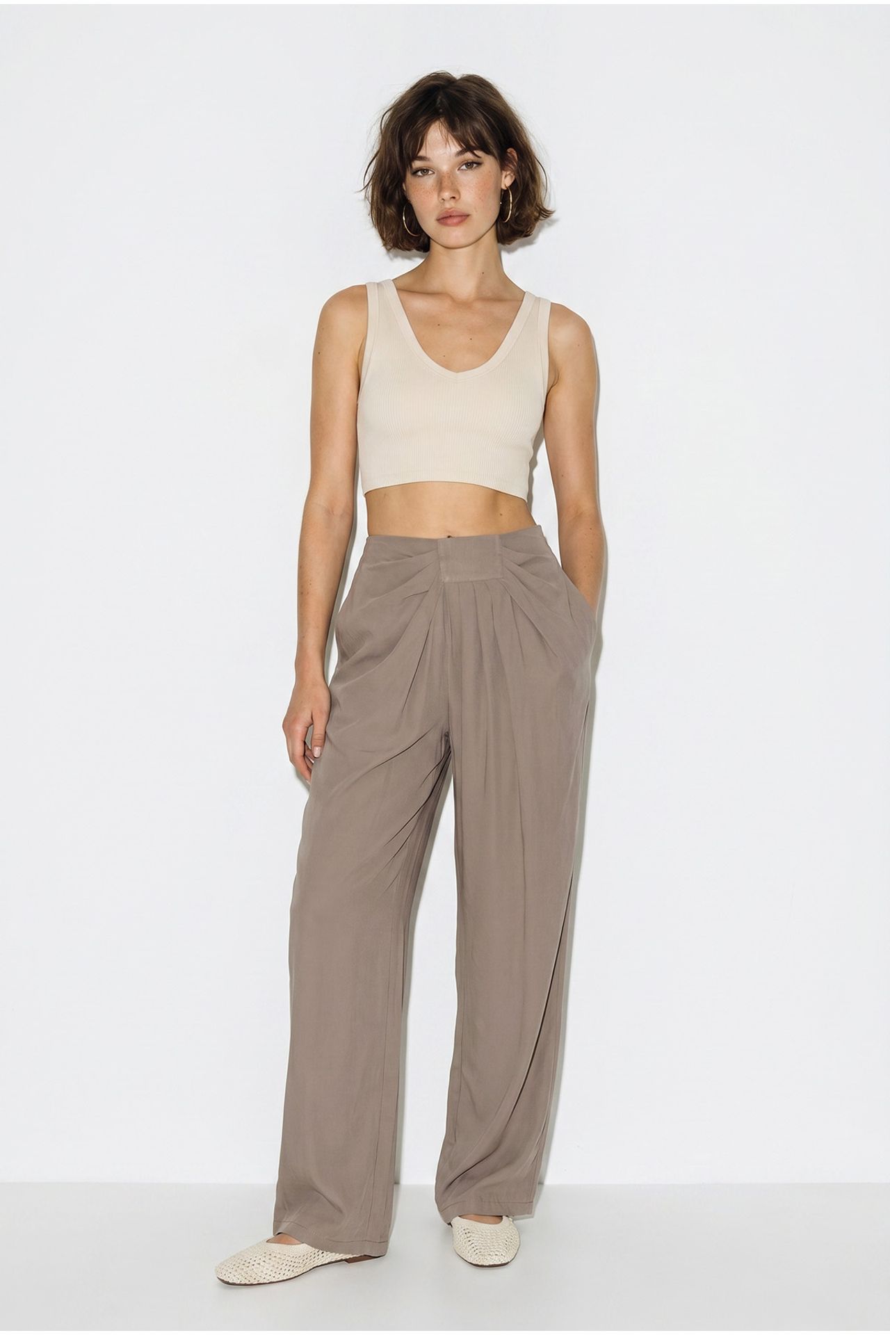 LUCCI Women’s High Waist Wide Leg Pants 2
