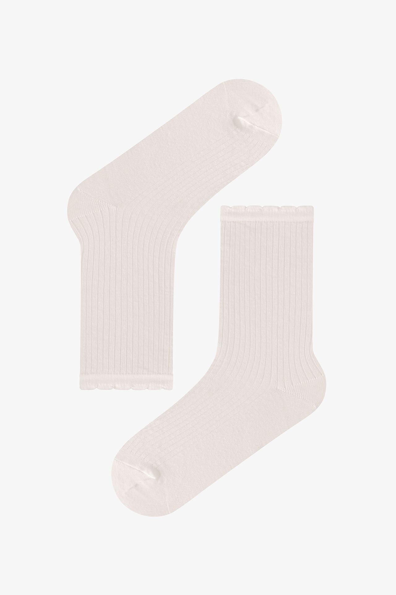 PENTI Furry Dog Cotton Ruffle Pair Crew Socks 3