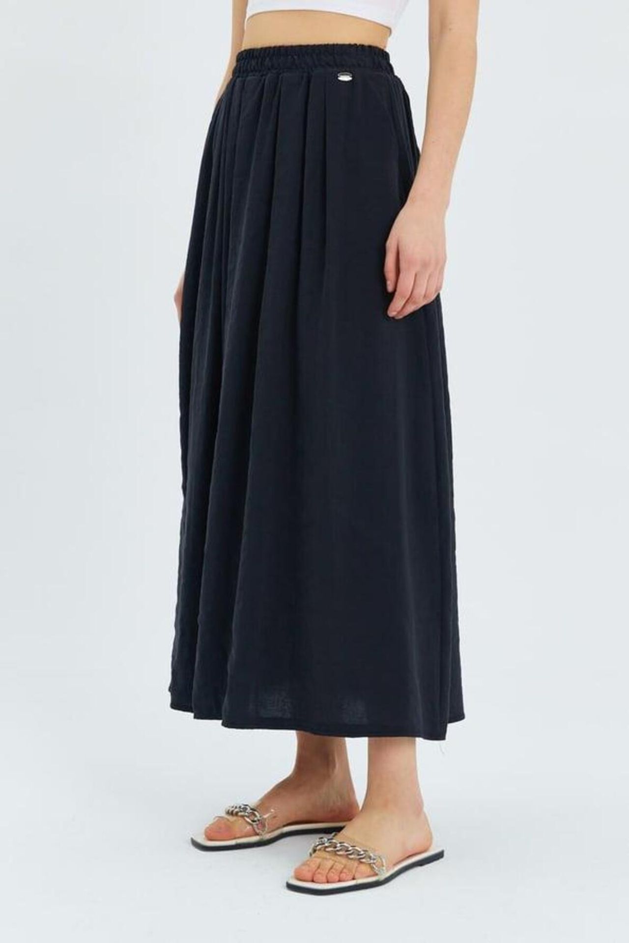 Mixray High-Waisted Long Skirt with Pockets 5