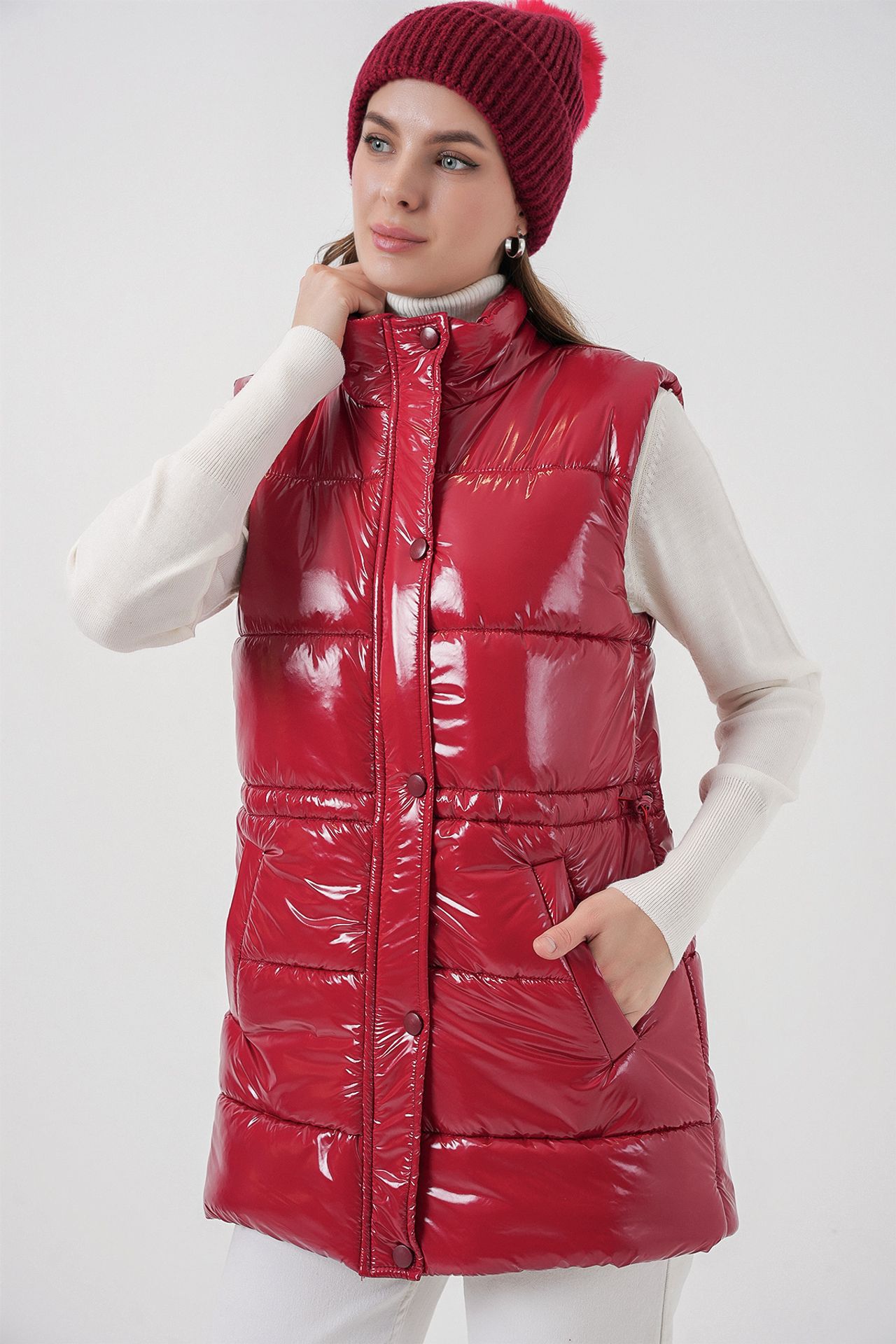 BDART Shiny Zippered Puffer Vest 1