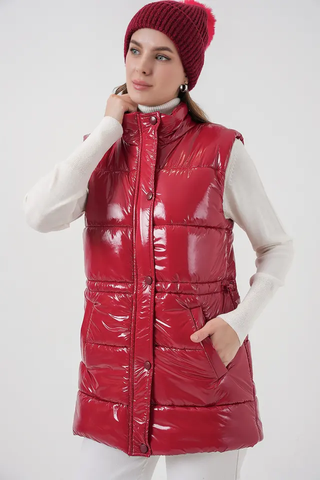 BDART Shiny Zippered Puffer Vest