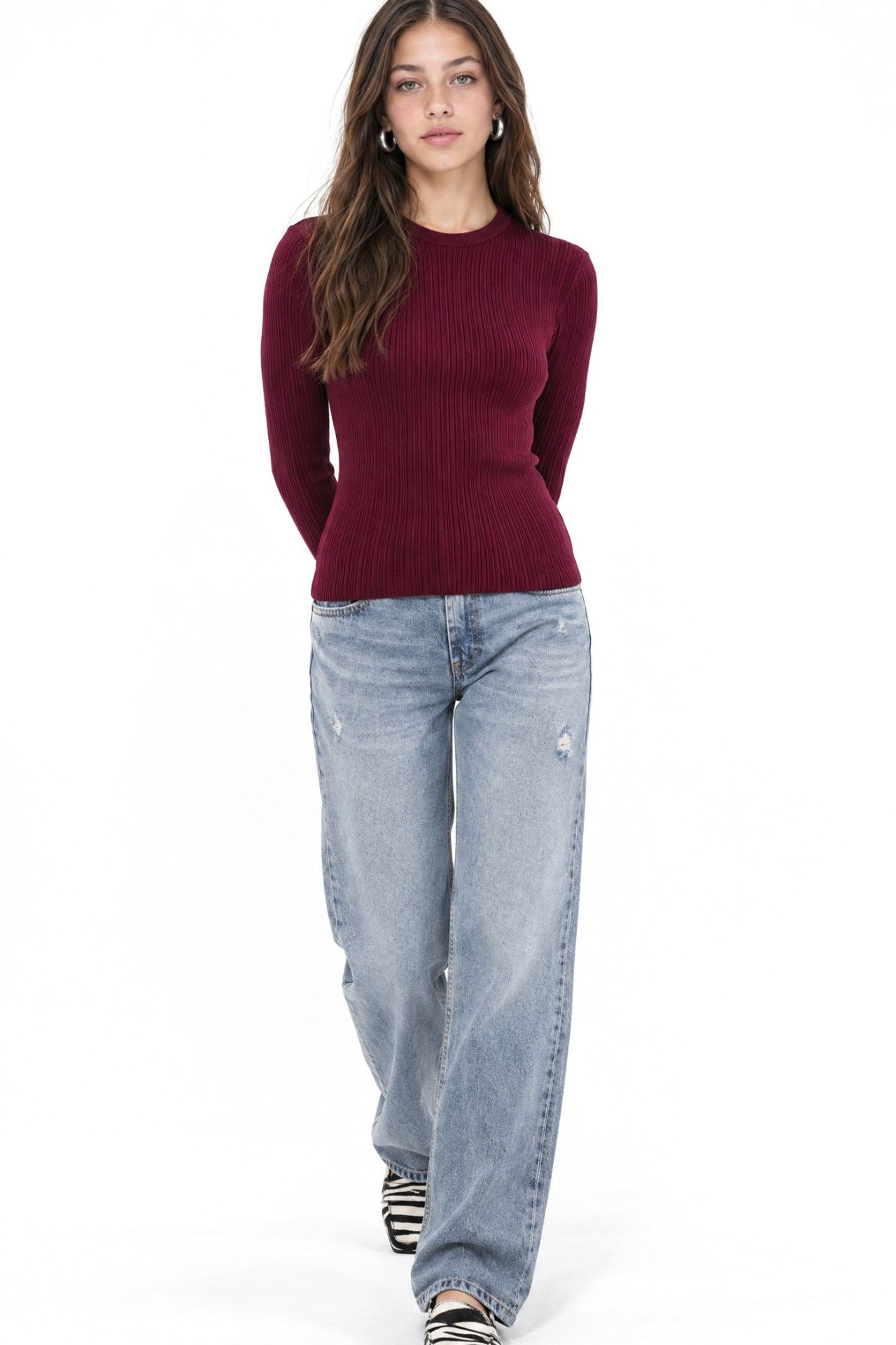 Mixray Soft Textured Ribbed Fitted Top 2