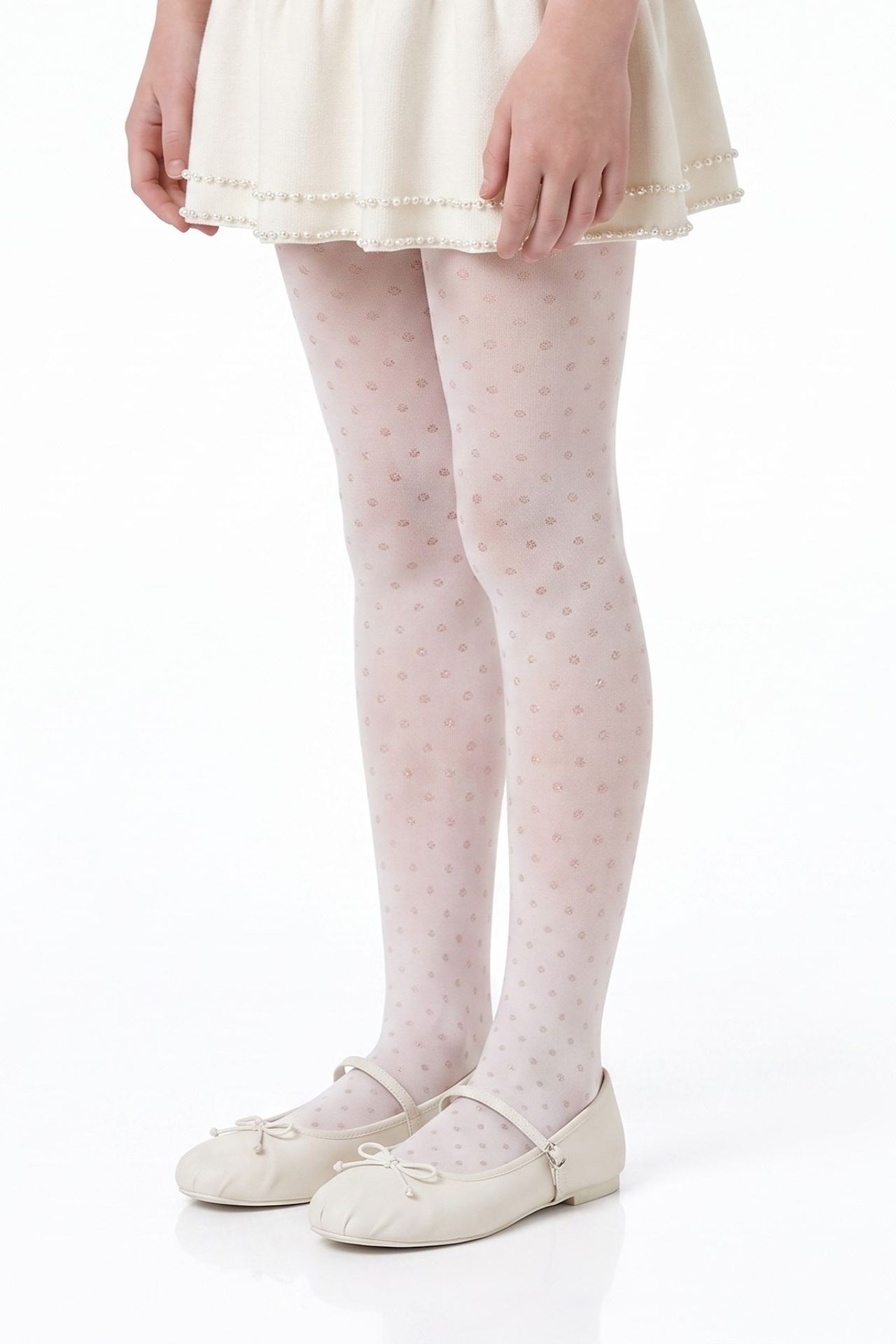 PENTI Girls' Mini Dotted Polka Dot Tights 2