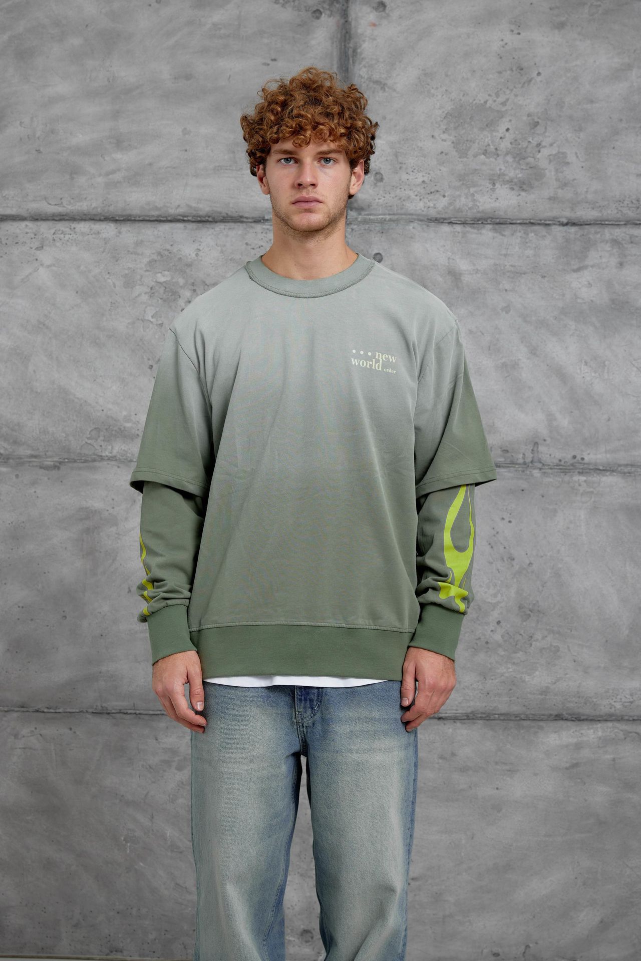 NOMARC Baskılı Geniş Kesim Bisiklet Yaka Sweatshirt 2