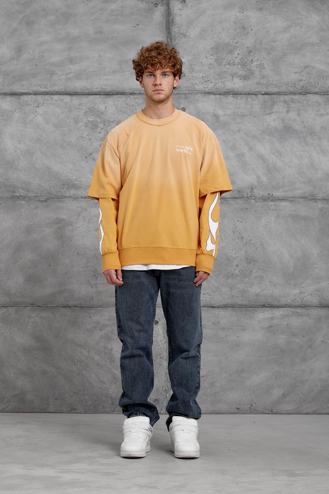 NOMARC Baskılı Geniş Kesim Bisiklet Yaka Sweatshirt 4