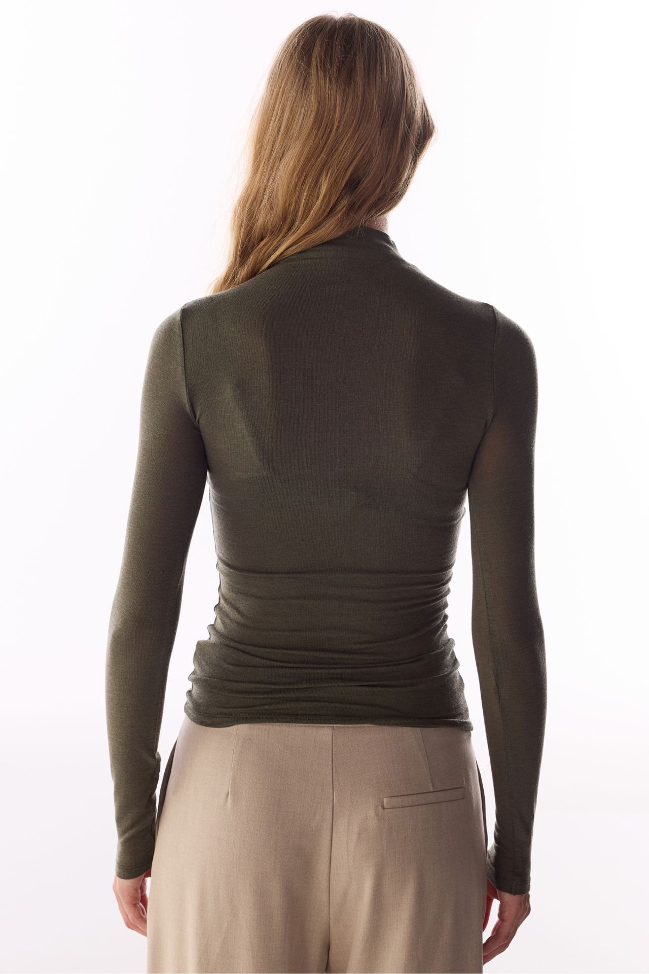 PENTI Turtleneck Cashmere Long Sleeve Blouse 6