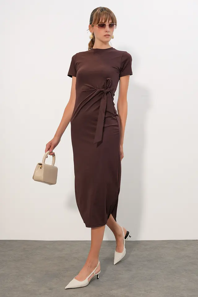 BDART Fitted Midi Jersey Dress With Tie Detail