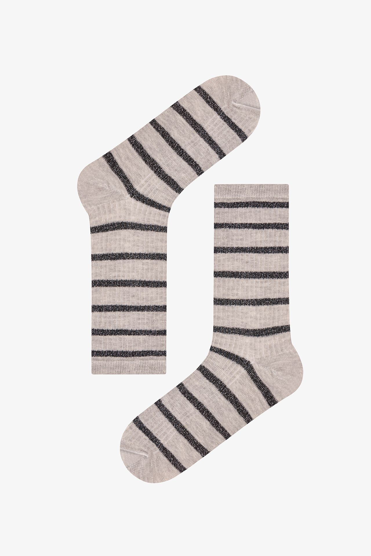 PENTI Parlak Line Striped Glitter 2-Pack Crew Socks 3