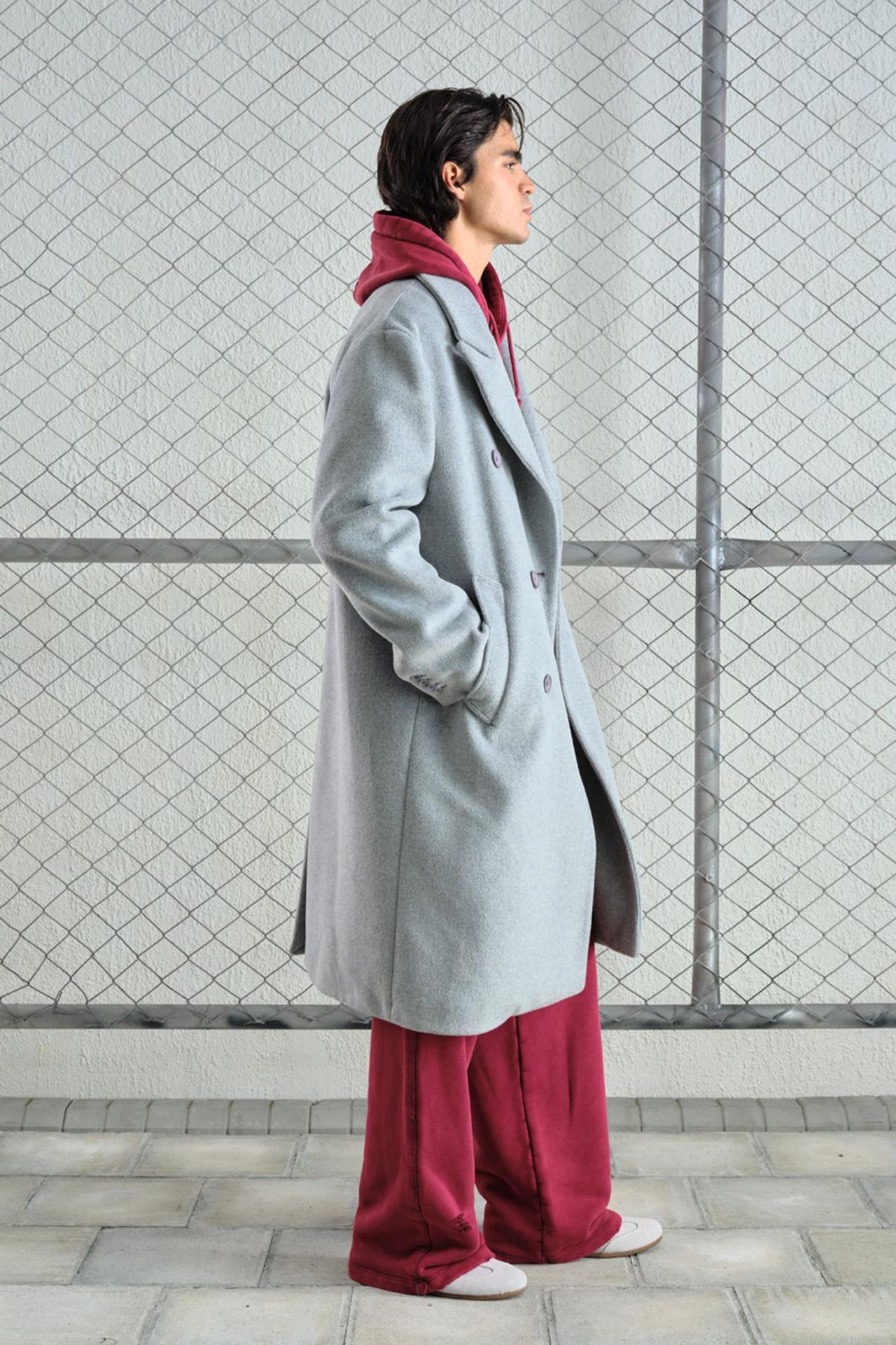 GIESTO Long Buttoned Textured Jacket 2